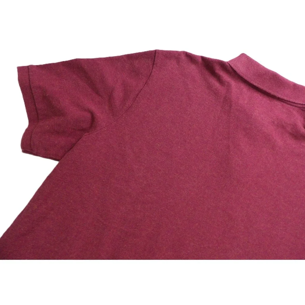 Polo Ralph Lauren Shirt Men XL Classic Fit Solid Cotton Short Sleeve Red Maroon